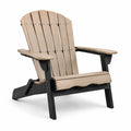 Adirondackstuhl Holzoptik Kunststoff Schwarz-Beige 90x80x93 cm