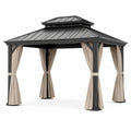 Gartenpavillon aus Aluminium und Stahl mit Polyester-Vorhängen 3x3m