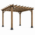 Holzpergola aus Kiefer mit Metallbeschlägen, Braun