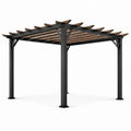 Aluminium-Holz Pergola 300x300 cm Schwarz/Braun