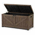 Outdoor-Aufbewahrungsbox aus Holz und Kunststoff Dunkelbraun 120x45x60 cm