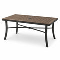 Rechteckiger Außentisch Metallgestell Kunststoffplatte Braun 150x90x75 cm