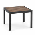 Quadratischer Tisch aus Aluminium und Holz-Polymer 90x90x75 cm