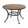 Runder Gartentisch Aluminium Stahl Polywood Braun Ø100 cm