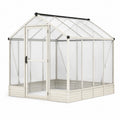 Gewächshaus Aluminium Polycarbonat Doppelstegplatte Beige 190x185x195 cm