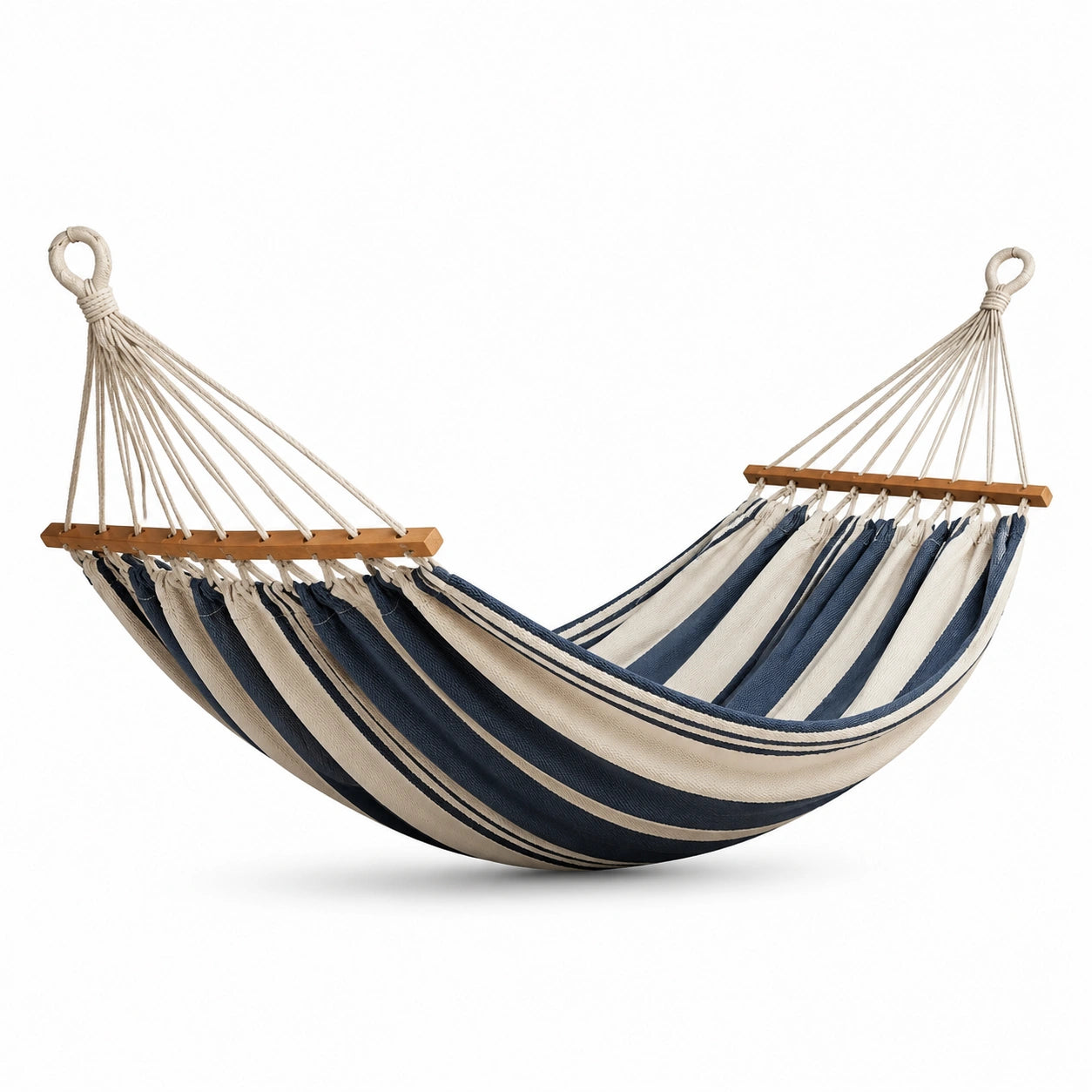 Baumwoll-Hängematte Blau/Beige 220x150 cm