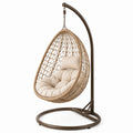 Rattan Hängesessel Beige mit Stahlgestell 195cm