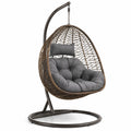 Hängesessel aus Rattan mit Polyesterkissen Braun/Grau